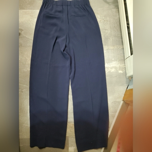 Vince Wide Leg Pull-on High Rise Pants. Navy Blue. Size S. 29" Inseam. - Picture 3 of 13